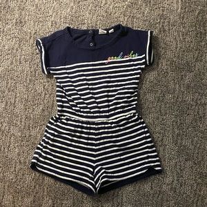 Good Vibes 😎 Navy ans White Romper